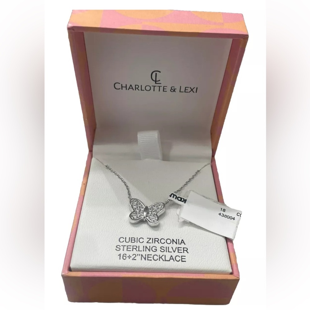 NEW CHARLOTTE & LEXI STERLING SILVER butterfly necklace